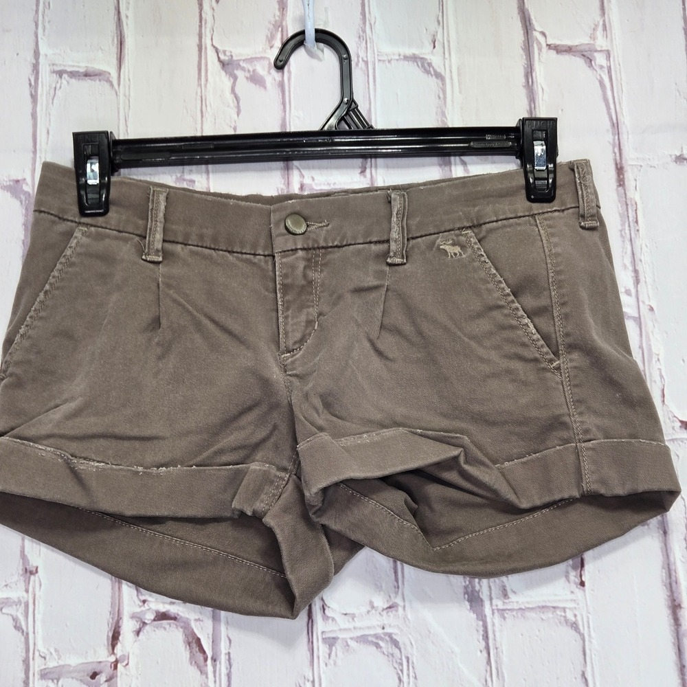 Abercrombie & Fitch Chino Shorts Brown Cuffed Low Rise Casual Women Size 2